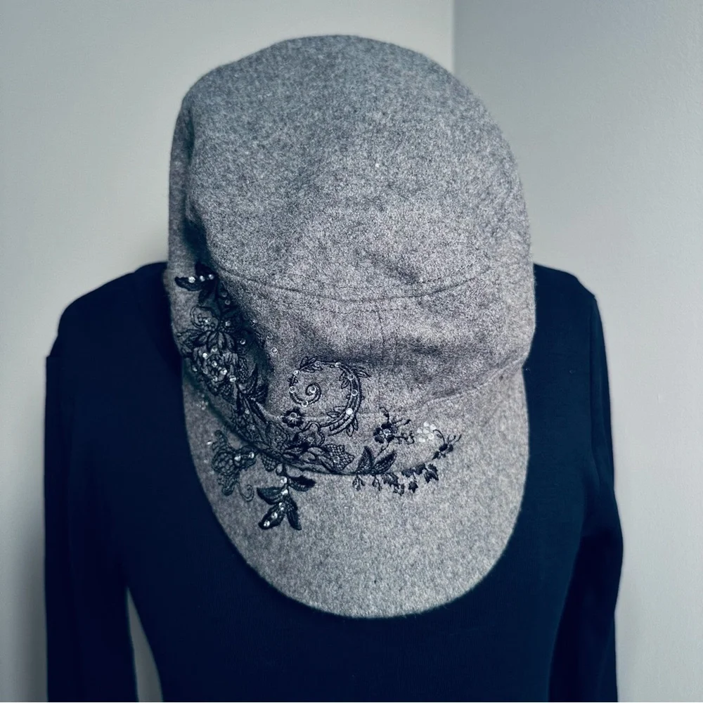 Scala Beret Hat with Embellishments and Scarf